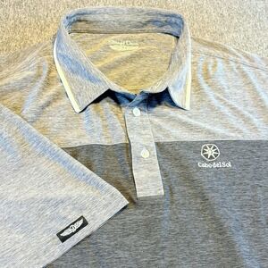 Straight Down Polo Shirt Mens 2XL Gray White Colorblock‎ River Oaks Golf Club